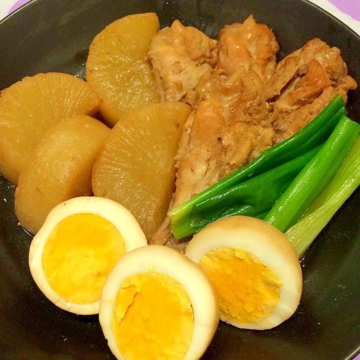 簡単!!大根と鶏の手羽元の甘辛煮